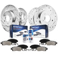 Detroit Axle - 10pc Brake Kit for 2007 2008 2009 2010 Hyundai Elantra, Front and Rear Drilled & Slotted Brake Rotors Ceramic Bra