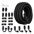 EVIL ENERGY 6AN Fuel Line Kit, 6AN Nylon Braided Fuel Line Hose Fitting Kit CPE 10FT Black